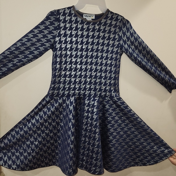 Girls dress by KELLY KIDS size 10 color Navy and Silver - Picture 5 of 5